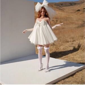 For love & lemons bridal Carla strapless w/bow